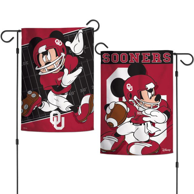 Oklahoma Sooners / Disney MICKEY MOUSE Garden Flags 2 sided 12.5" x 18"