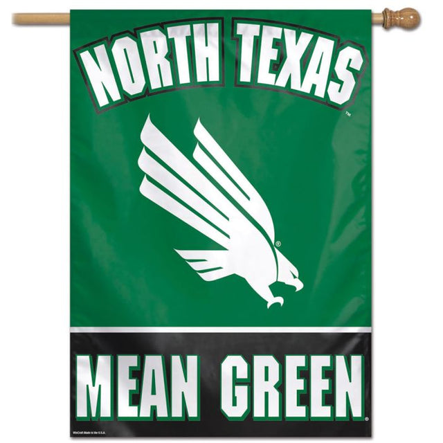 Bandera vertical verde del norte de Texas de 28" x 40"