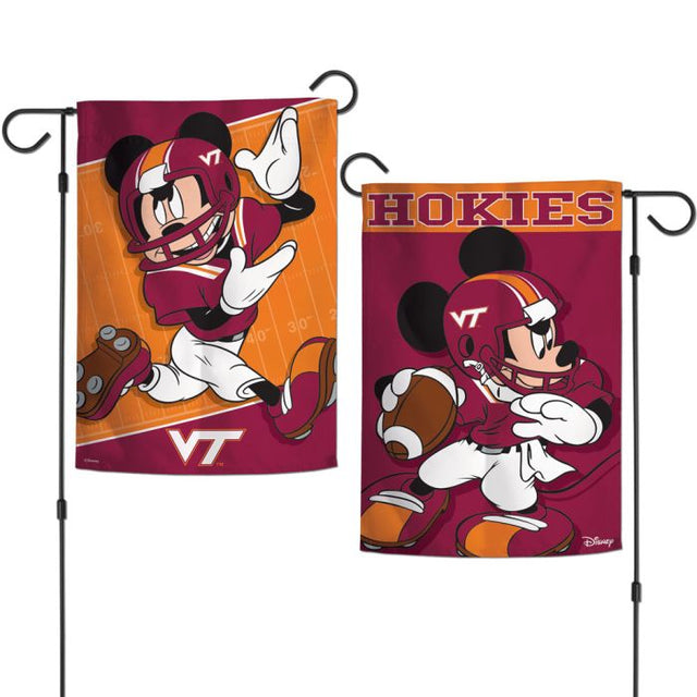 Banderas de jardín de Mickey Mouse de Virginia Tech Hokies / Disney, de 2 lados, 12,5" x 18"