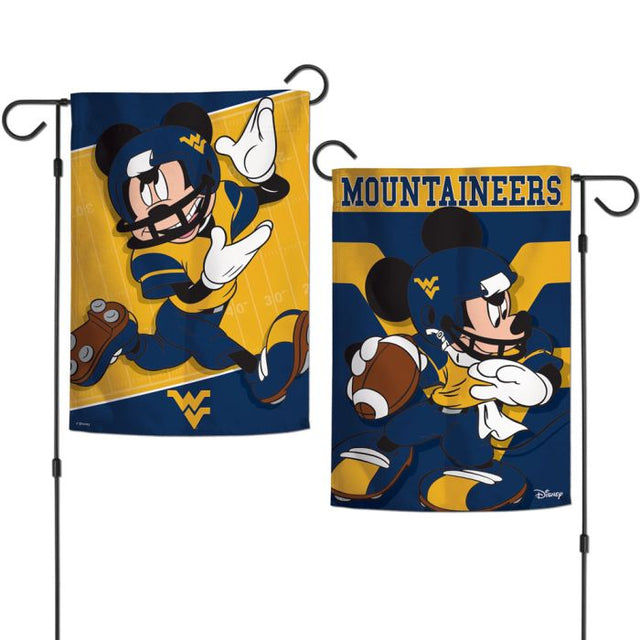 Banderas de jardín de Mickey Mouse de Disney y los Mountaineers de West Virginia, de 2 lados, 12,5" x 18"