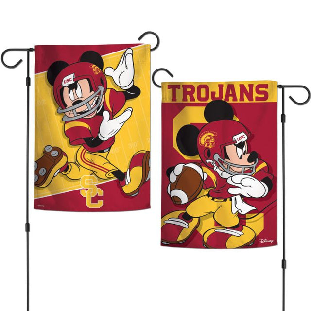 Banderas de jardín de USC Trojans / Disney MICKEY MOUSE FOOTBALL de 2 lados 12,5" x 18"