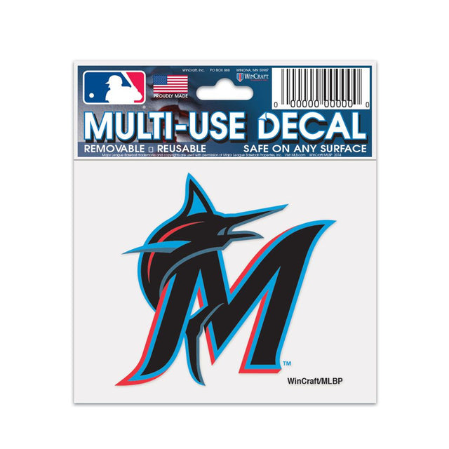 Calcomanía multiusos de los Miami Marlins, 3 x 4