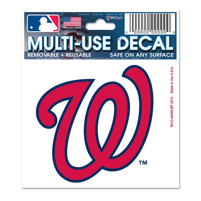 Washington Nationals Decal 3x4 Multi Use