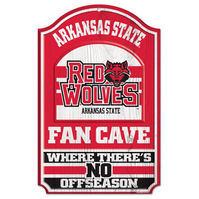 Arkansas State Red Wolves Wood Sign 11" x 17" 1/4" thick