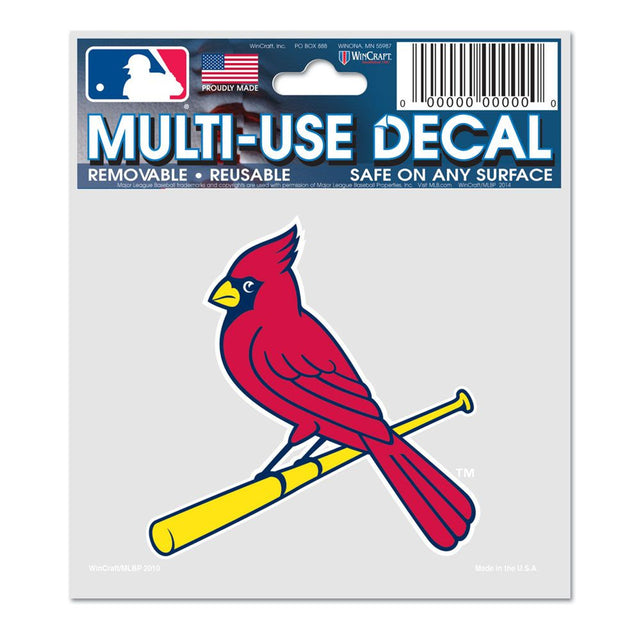 Calcomanía de los St. Louis Cardinals de 3 x 4 para usos múltiples