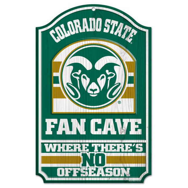 Colorado State Rams Fan Cave Wood Sign 11" x 17" 1/4" thick