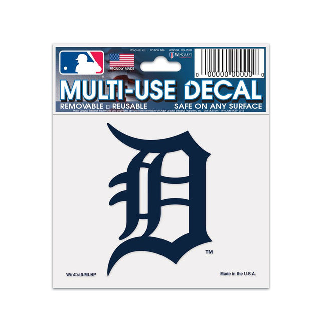 Detroit Tigers Decal 3x4 Multi Use White