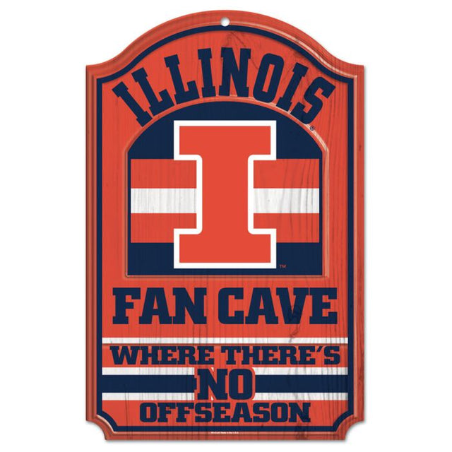 Illinois Fighting Illini Wood Sign 11" x 17" 1/4" thick