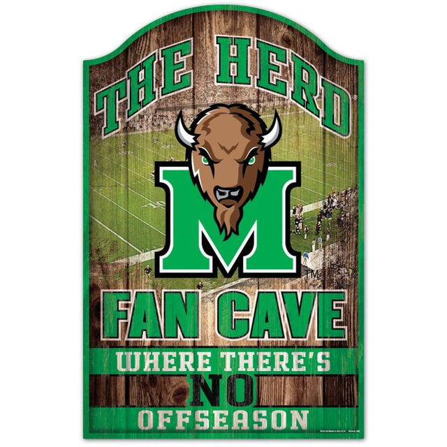 Marshall Thundering Herd Wood Sign 11" x 17" 1/4" thick