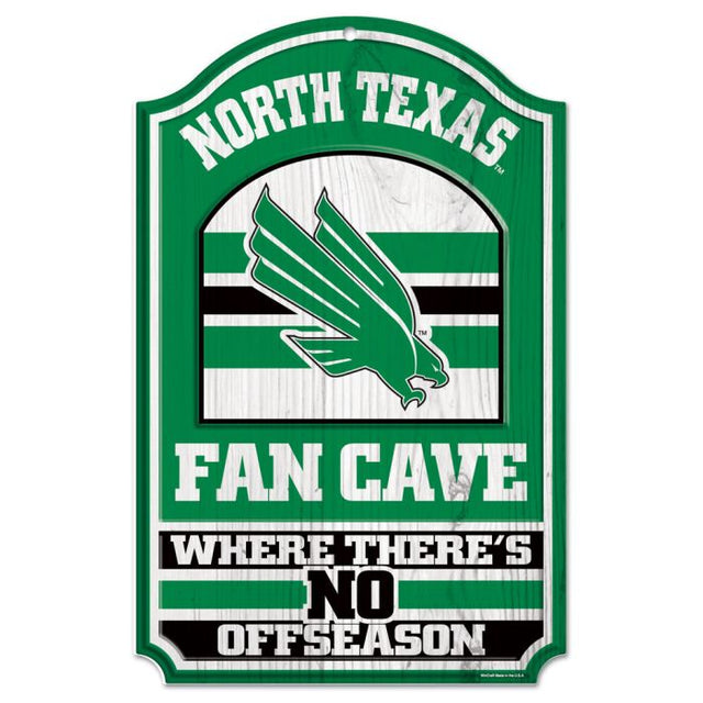 Letrero de madera de North Texas Mean Green de 11" x 17" y 1/4" de grosor