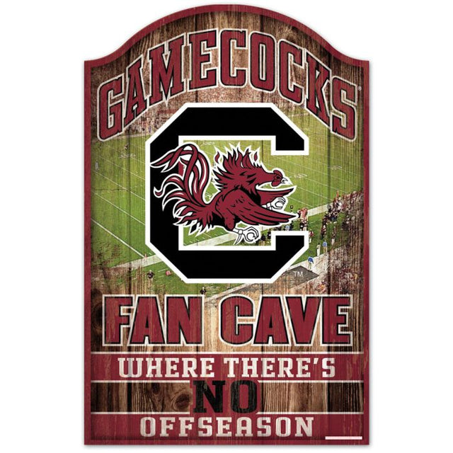 South Carolina Gamecocks FAN CAVE Wood Sign 11" x 17" 1/4" thick