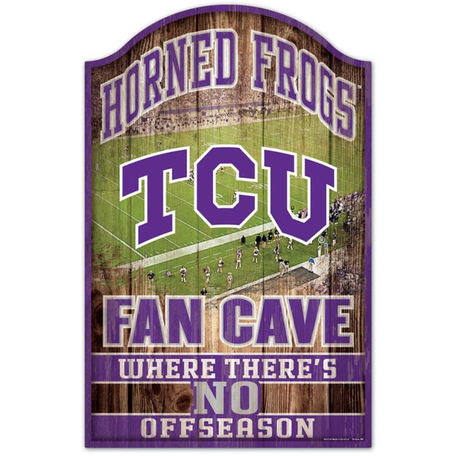 TCU Horned Frogs Wood Sign 11" x 17" 1/4" thick