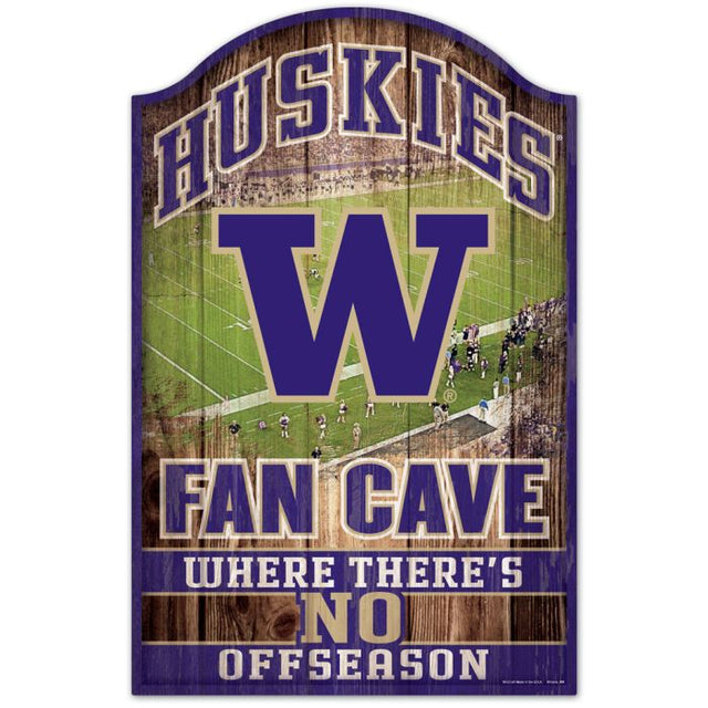 Letrero de madera de Washington Huskies, 11" x 17", 1/4" de grosor