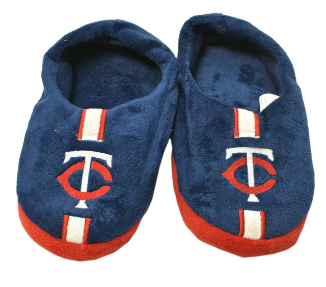 Pantuflas Minnesota Twins para jóvenes, talla 4 a 7, rayas, talla 11 a 12 (1 par), L