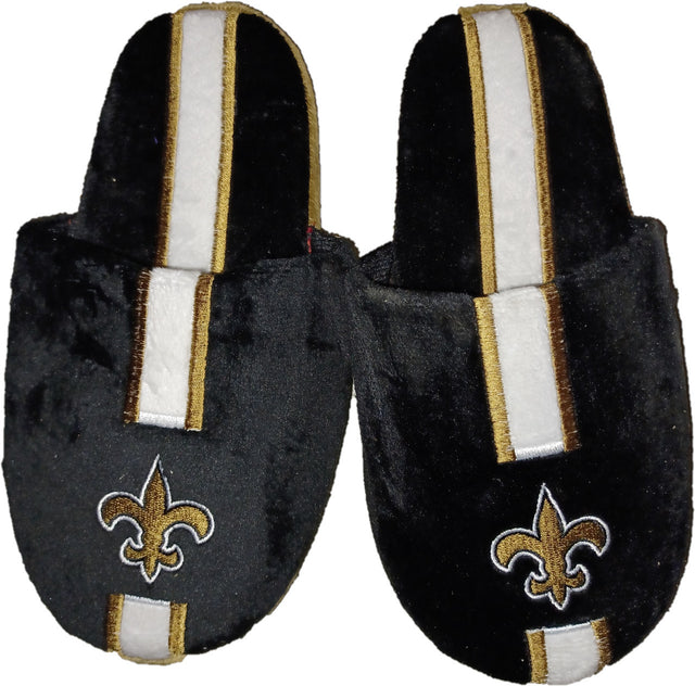 Pantuflas de los New Orleans Saints, para jóvenes, talla 3-4, rayas, 8 a 16 (1 par), M