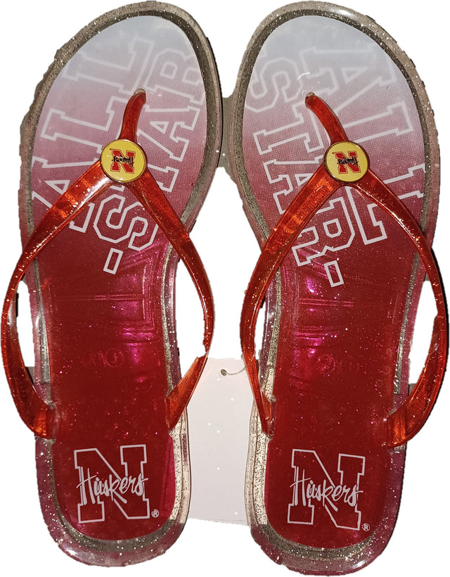 Chanclas Nebraska Cornhuskers para mujer (1 par) - M