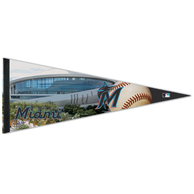 Banderín de los Miami Marlins de 12 x 30, estilo premium