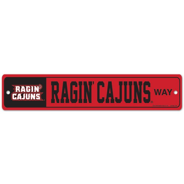 Luisiana - Letrero de calle/zona de Lafayette Ragin Cajuns de 3,75" x 19"