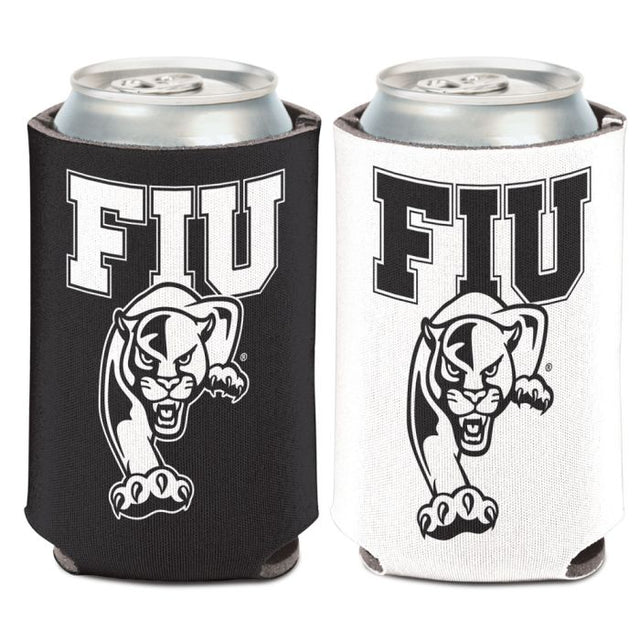 Enfriador de latas de 2 cl en blanco y negro de Florida International Panthers, 12 oz.