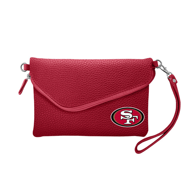 Bolso bandolera plegable Pebble de los San Francisco 49ers en color rojo oscuro