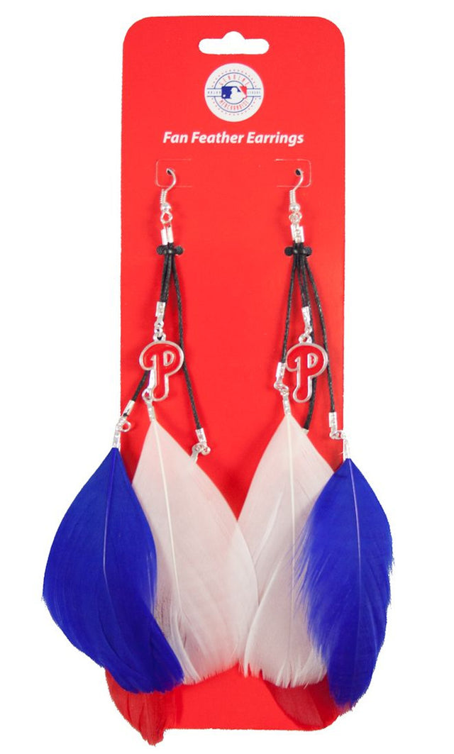 Philadelphia Phillies Team Color Feather Earrings CO