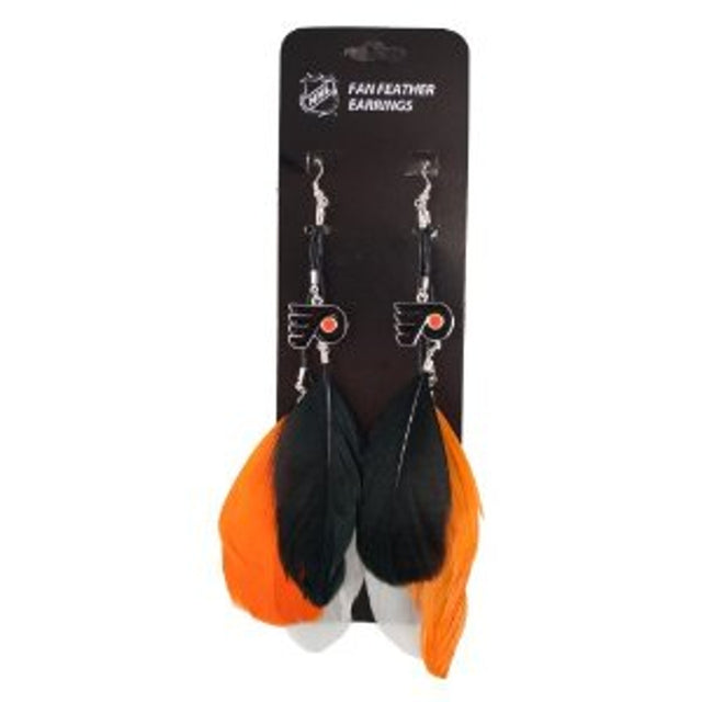 Pendientes con plumas de colores del equipo Philadelphia Flyers CO