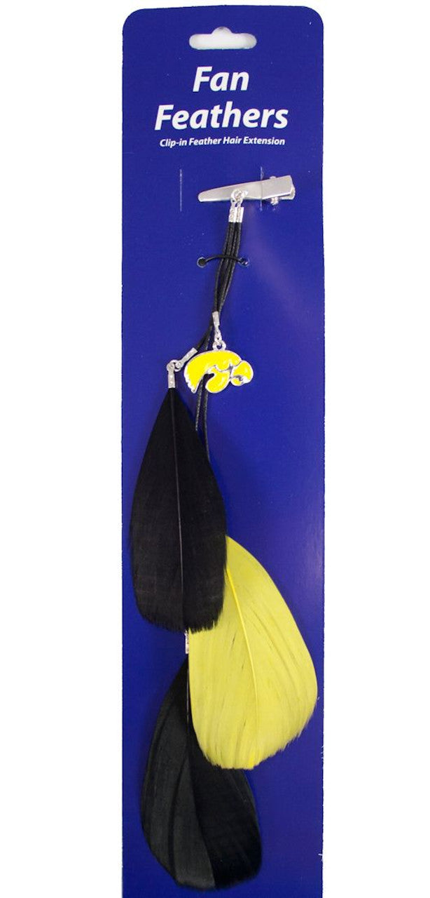 Pinza para el cabello con plumas de colores del equipo Iowa Hawkeyes CO