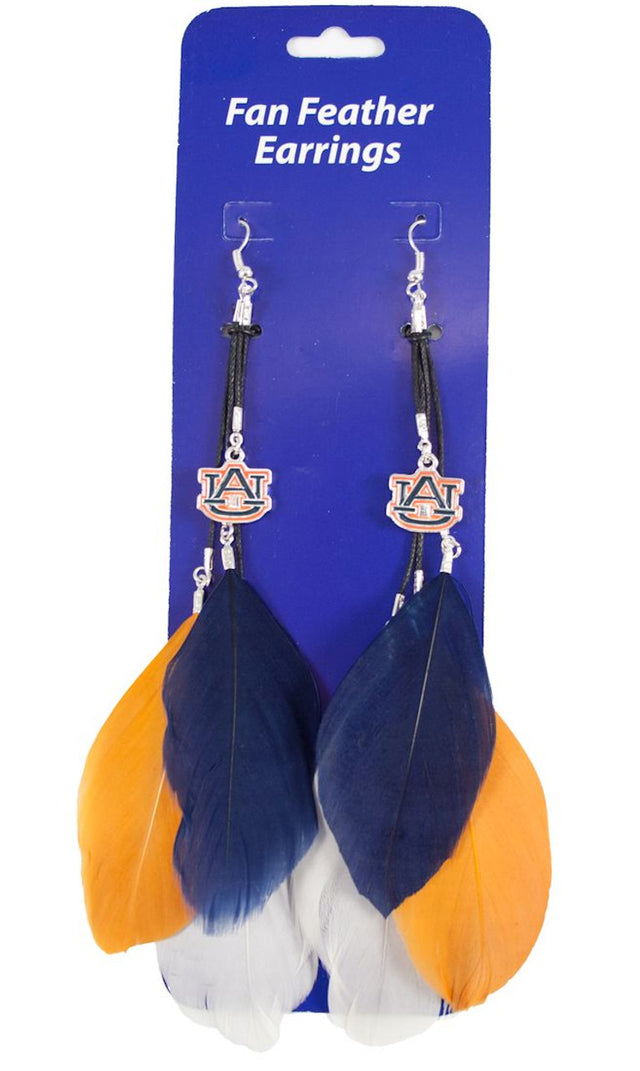 Pendientes con plumas de colores del equipo Auburn Tigers CO