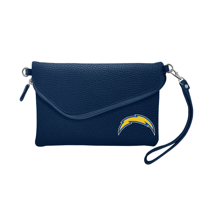 Los Angeles Chargers Purse Pebble Fold Over Crossbody Navy