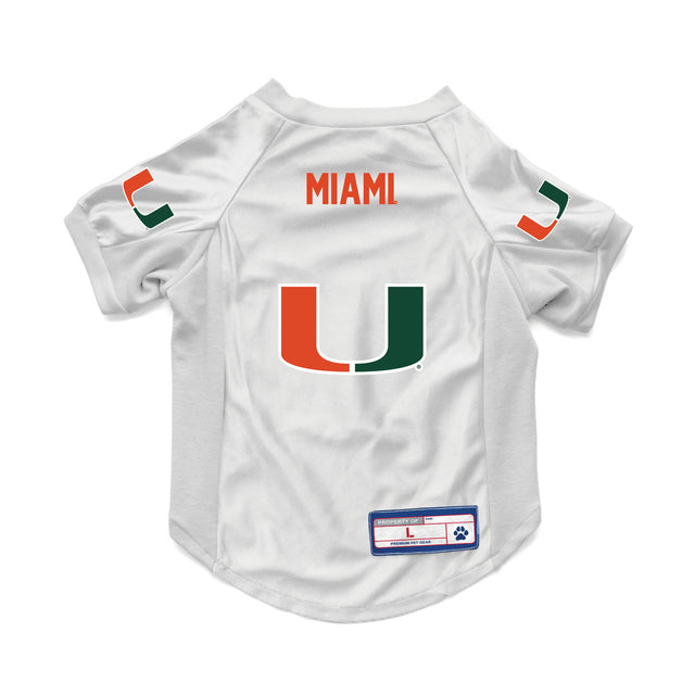 Camiseta elástica para mascotas de los Miami Hurricanes, talla grande para perros