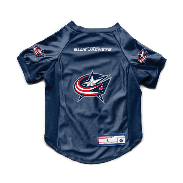 Jersey elástico para mascotas Columbus Blue Jackets, talla grande para perros