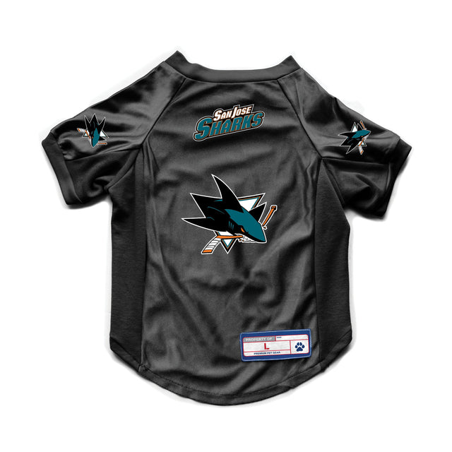 Jersey elástico para mascotas de los San Jose Sharks, talla grande para perros