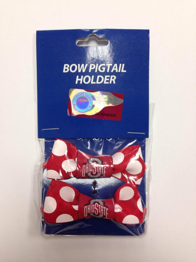 Ohio State Buckeyes Bow Pigtail Holder Current Logo CO