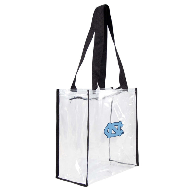 Bolso de mano cuadrado transparente con diseño de estadio de los Tar Heels de Carolina del Norte