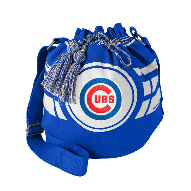 Bolsa con cordón estilo cubo de los Chicago Cubs con diseño ondulado