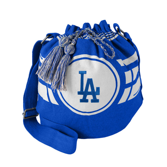 Bolso con cordón estilo cubo de Los Angeles Dodgers con diseño ondulado