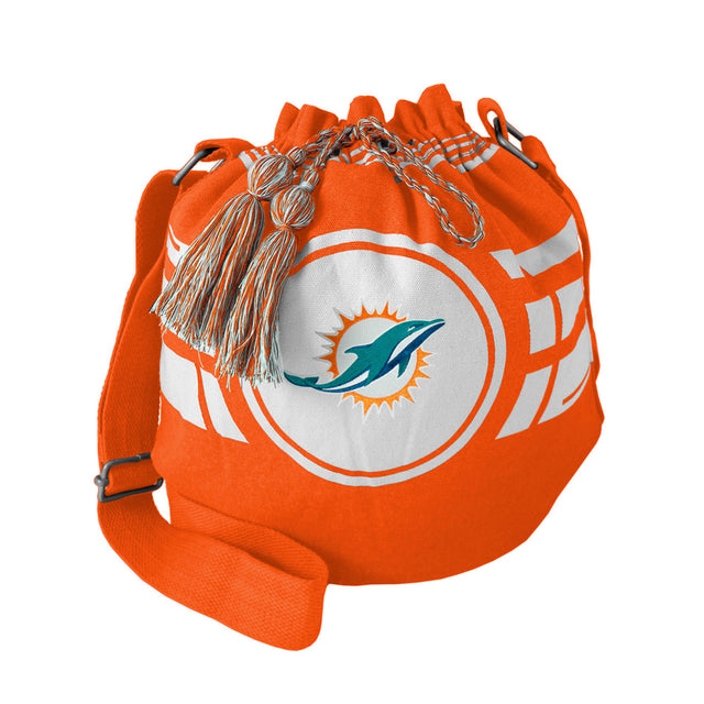 Bolsa con cordón estilo cubo de los Miami Dolphins con diseño ondulado