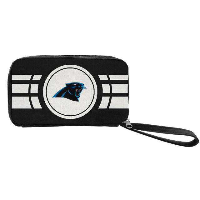 Cartera con cremallera y diseño ondulado de los Carolina Panthers