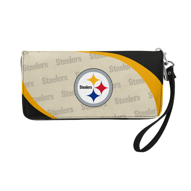 Cartera con diseño de organizador curvo de los Pittsburgh Steelers