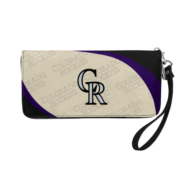 Cartera con diseño de organizador curvo de los Colorado Rockies