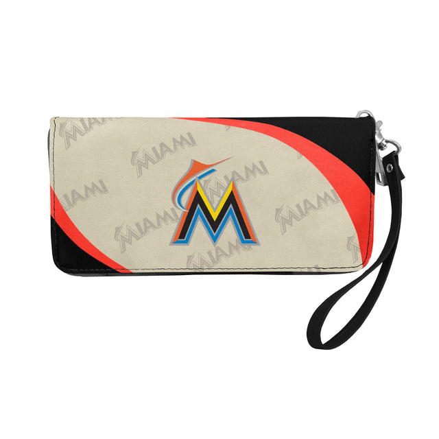 Cartera con diseño curvo de los Miami Marlins