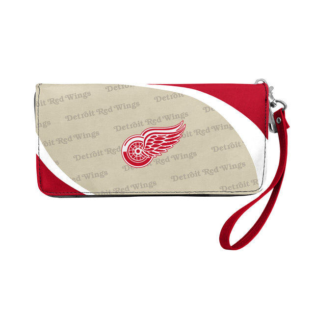 Cartera con diseño curvo de los Detroit Red Wings