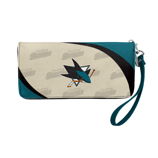 Cartera con organizador curvo de los San Jose Sharks