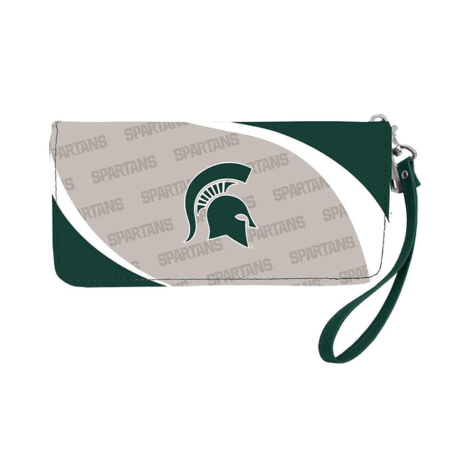 Cartera con diseño de organizador curvo de los Spartans de Michigan State