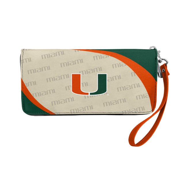 Cartera con diseño de organizador curvo de los Miami Hurricanes