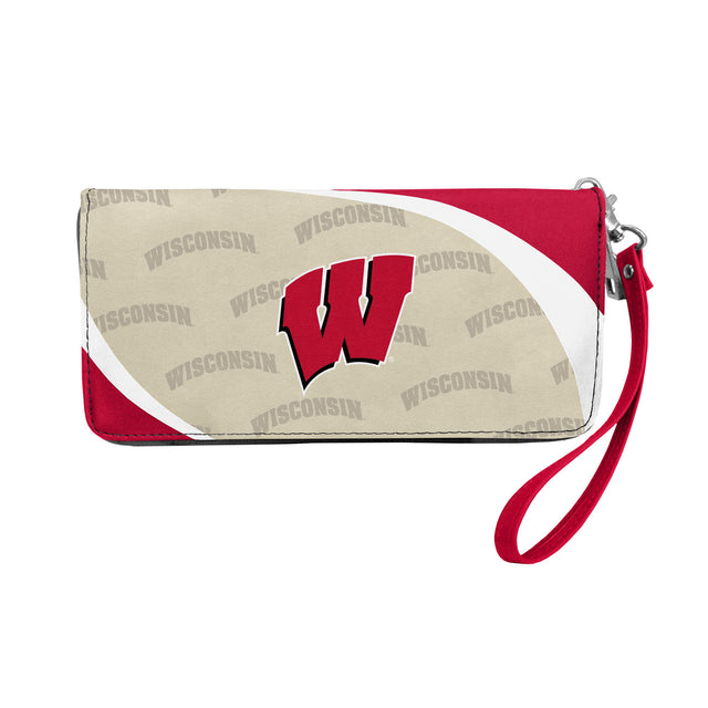 Cartera con diseño de organizador curvo de Wisconsin Badgers