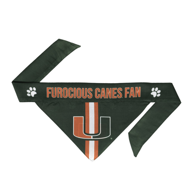 Bandana para mascotas de los Miami Hurricanes, talla S