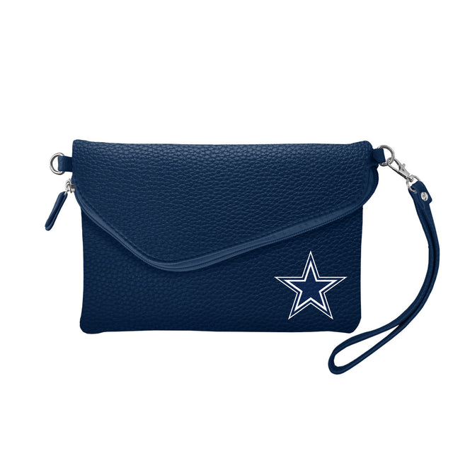 Cartera cruzada plegable Pebble de los Dallas Cowboys en color azul marino