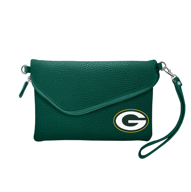 Bolso bandolera plegable Pebble de los Green Bay Packers, color verde