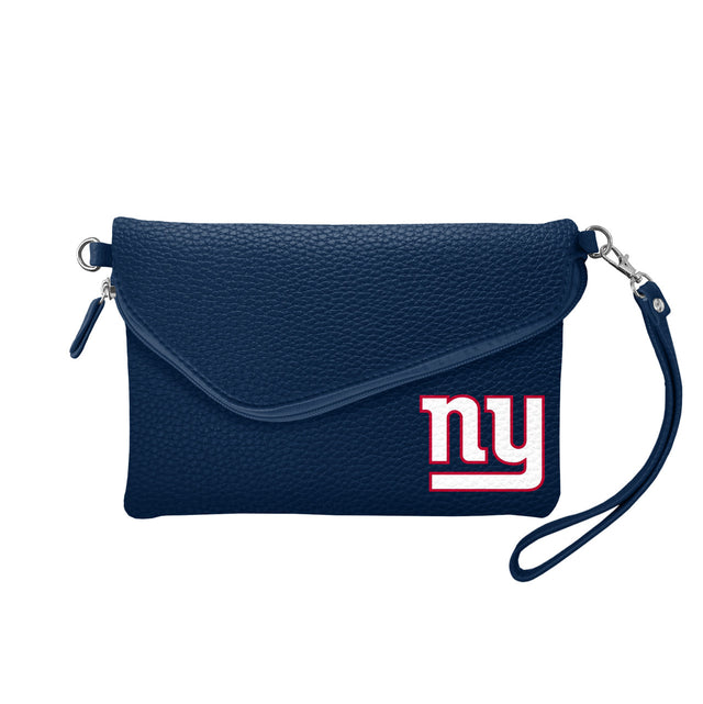 New York Giants Purse Pebble Fold Over Crossbody Navy